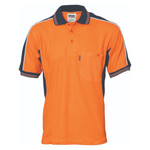 Mens Poly Cotton Contrast Panel Polo