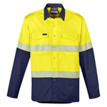 Mens Rugged Cooling Hi Vis Segmented Tape Long Sleeve Shirt