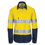 Womens HIVIS Cool-Breeze Cotton Shirt with CSR R/Tape - Long Sleeve