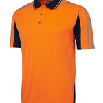 Mens Hi Vis Short Sleeve Arm Tape Polo