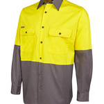 Mens Hi Vis Long Sleeve 150G Work Shirt