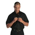 Mens Polyester Cotton Business Shirt Short Sleeve