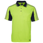 Mens Hi Vis Short Sleeve Arm Tape Polo