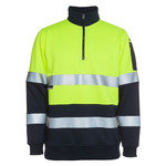 Mens Hi Vis Half Zip (D+N) Fleecy Sweat