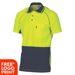 Mens Cotton Backed Cool-Breeze Contrast Polo