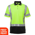 Mens Hi Vis Short Sleeve (D+N) H Pattern Trad Polo